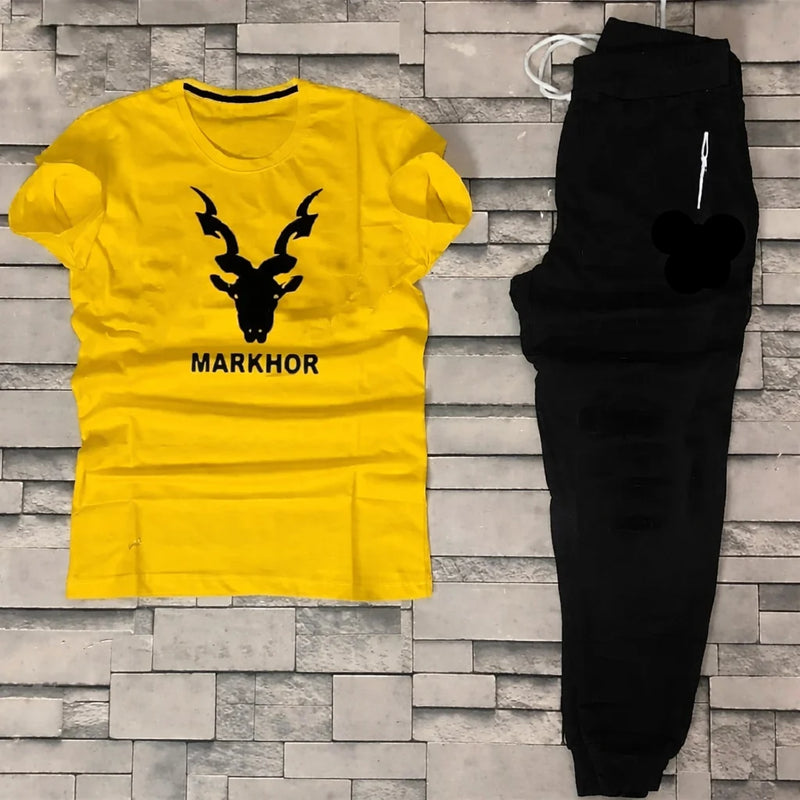Men's Summer Track Suit – Lightweight and Breathable – (MARKHOR YELLOW)